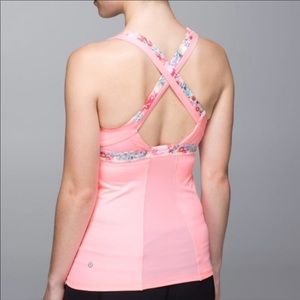 Lululemon Stuff Your Bra Tank II Coral Flowabunga